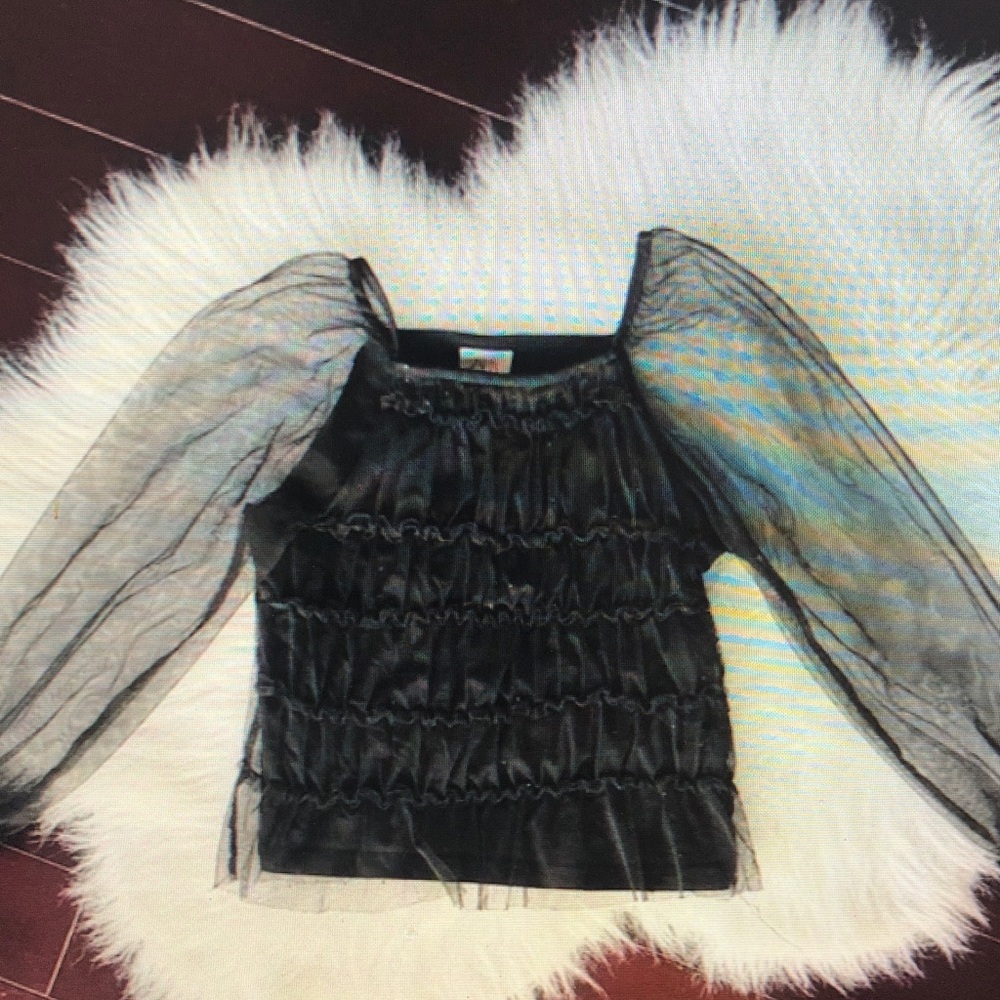 Sheer Black Long Sleeve Top